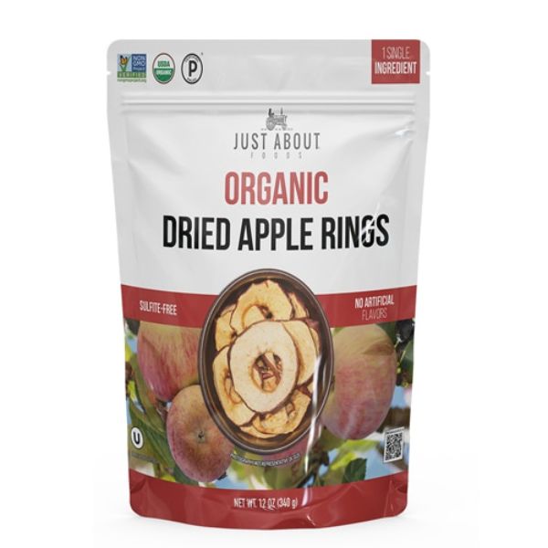 Picture of Just About Foods KHRM02304585 3.5 oz Organic Dried Apple Pieces