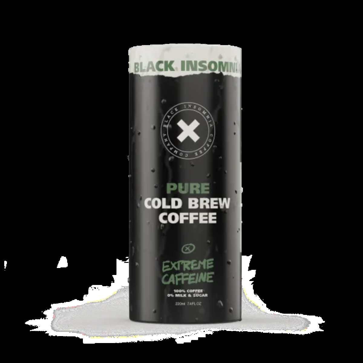 Picture of Black Insomnia BICCOldBrew-Pure-1Can 7.4 fl oz Extreme Caffeine Pure Cold Brew Coffee