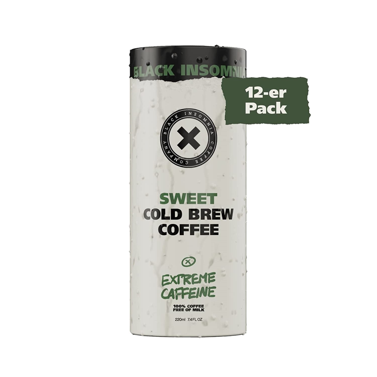 Picture of Black Insomnia BICCOldBrew-Sweet Extreme Caffeine Sweet Cold Brew Coffee - 12 Count