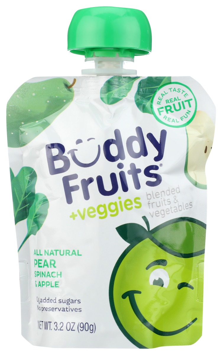 Picture of Buddy Fruits KHLV02306737 3.2 oz Pear Spinach & Apple Blended Fruits & Vegetables