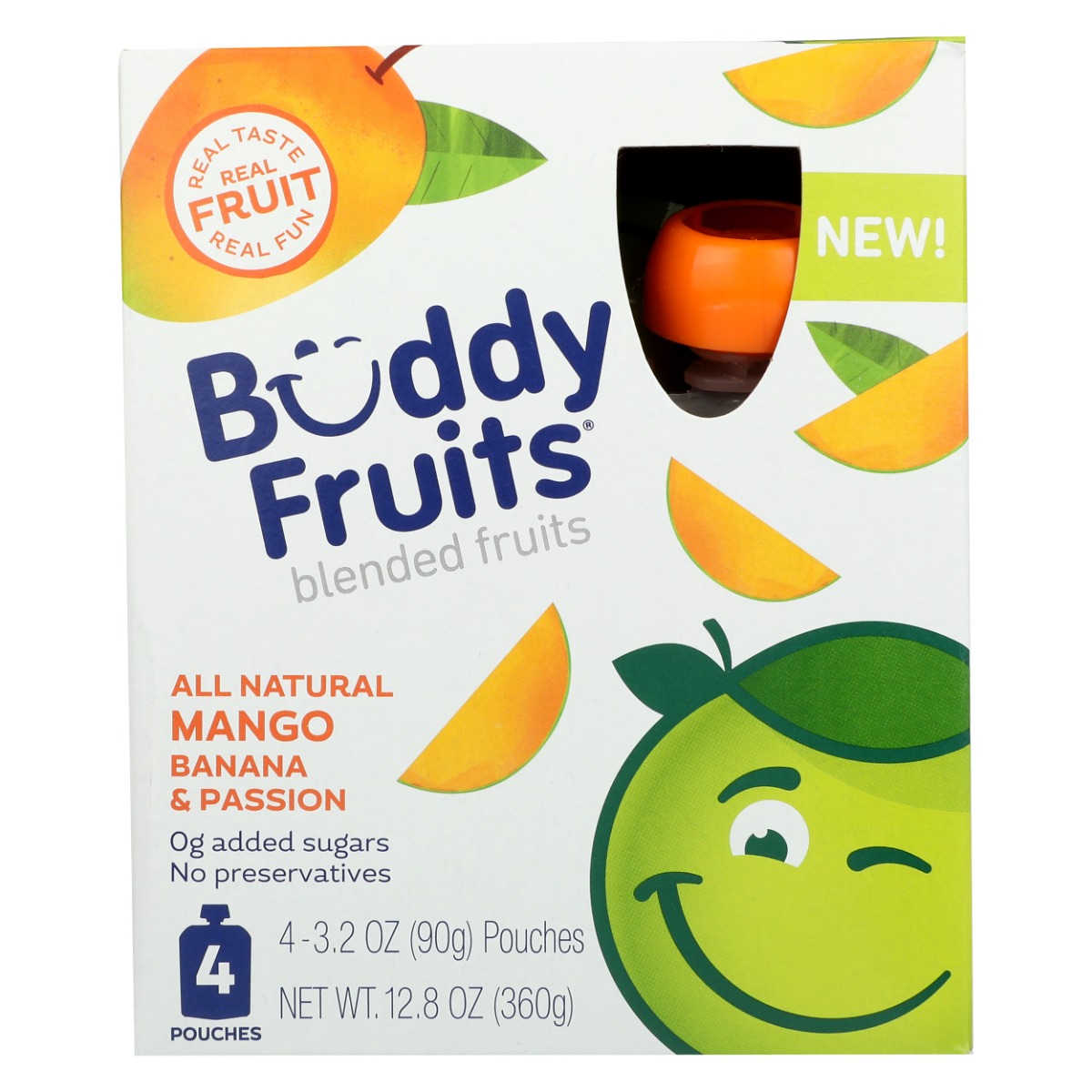 Picture of Buddy Fruits KHLV00373351 12.8 oz Mango Banana & Passion 4 Pouches Blended Fruits