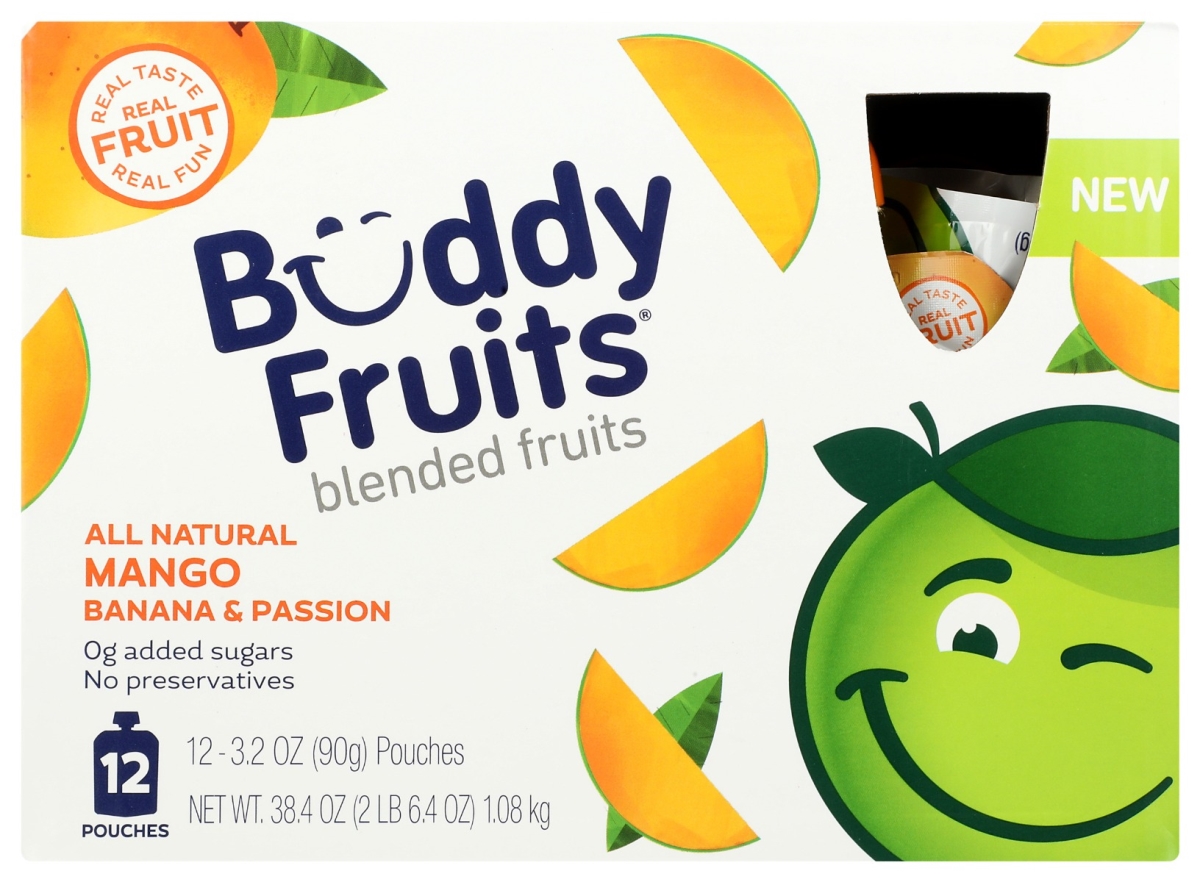 Picture of Buddy Fruits KHLV02306807 38.4 oz Mango Banana & Passion 12 Pouches Blended Fruits
