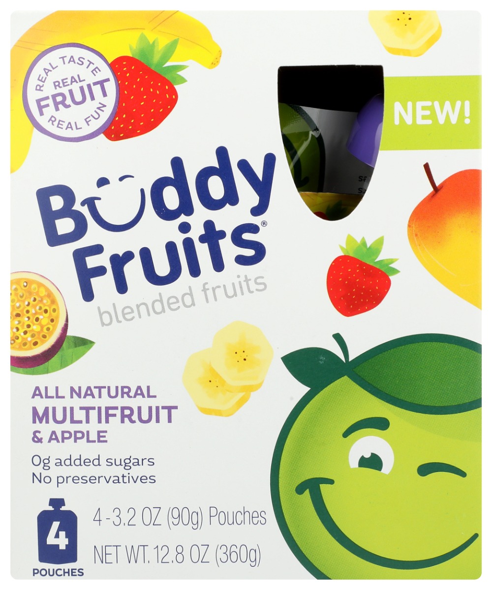Picture of Buddy Fruits KHLV02308796 12.8 oz Multifruit & Apple 4 Pouches Blended Fruits
