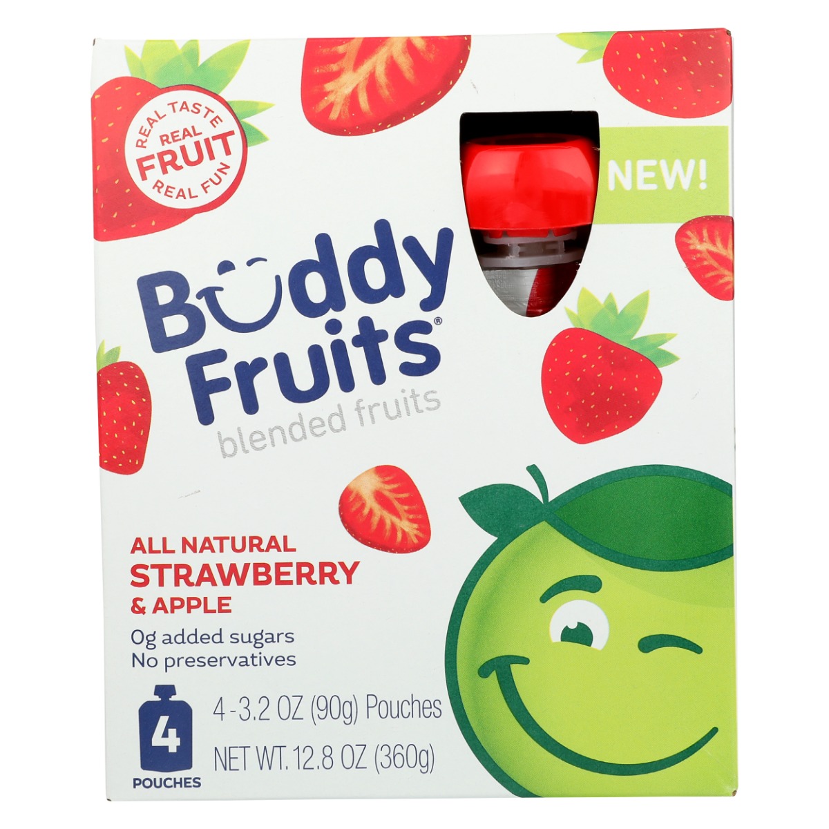 Picture of Buddy Fruits KHLV00373350 12.8 oz Strawberry & Apple 4 Pouches Blended Fruits