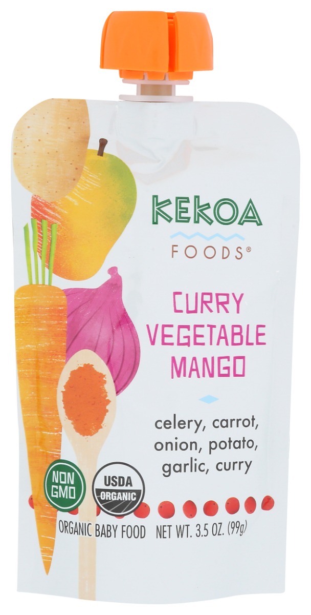 Picture of Kekoa KHRM02301865 3.5 oz Curry Vegetable Mango Squeeze Pouch
