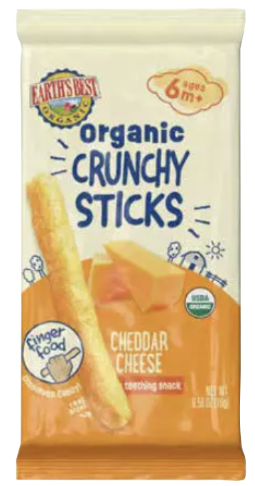 Picture of Earths Best KHRM02300153 0.56 oz Organic Crunchy Sticks Cheddar