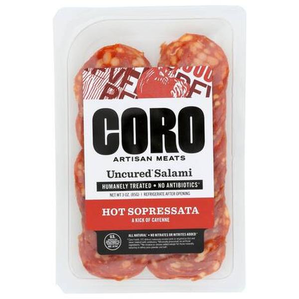 Picture of Coro Foods KHLV02310939 3 oz Hot Sopressata Salami Sliced Meat Pack