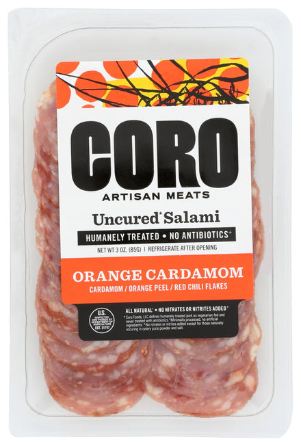 Picture of Coro Foods KHLV02310938 3 oz Orange Cardamom Salami Sliced Meat Pack
