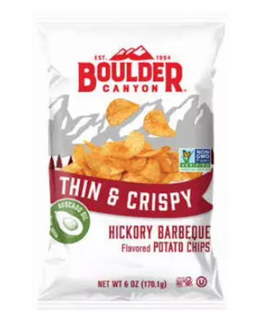 Picture of Boulder Canyon KHCH02310651 6 oz Thin & Crispy Hickory BBQ Potato Chips