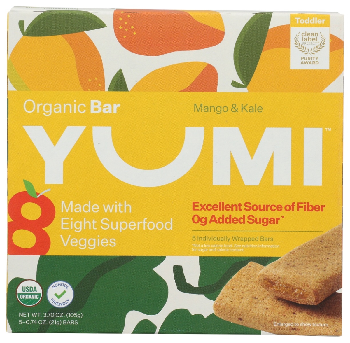 Picture of Yumi KHCH02312958 3.7 oz Mango & Kale Organic Bars