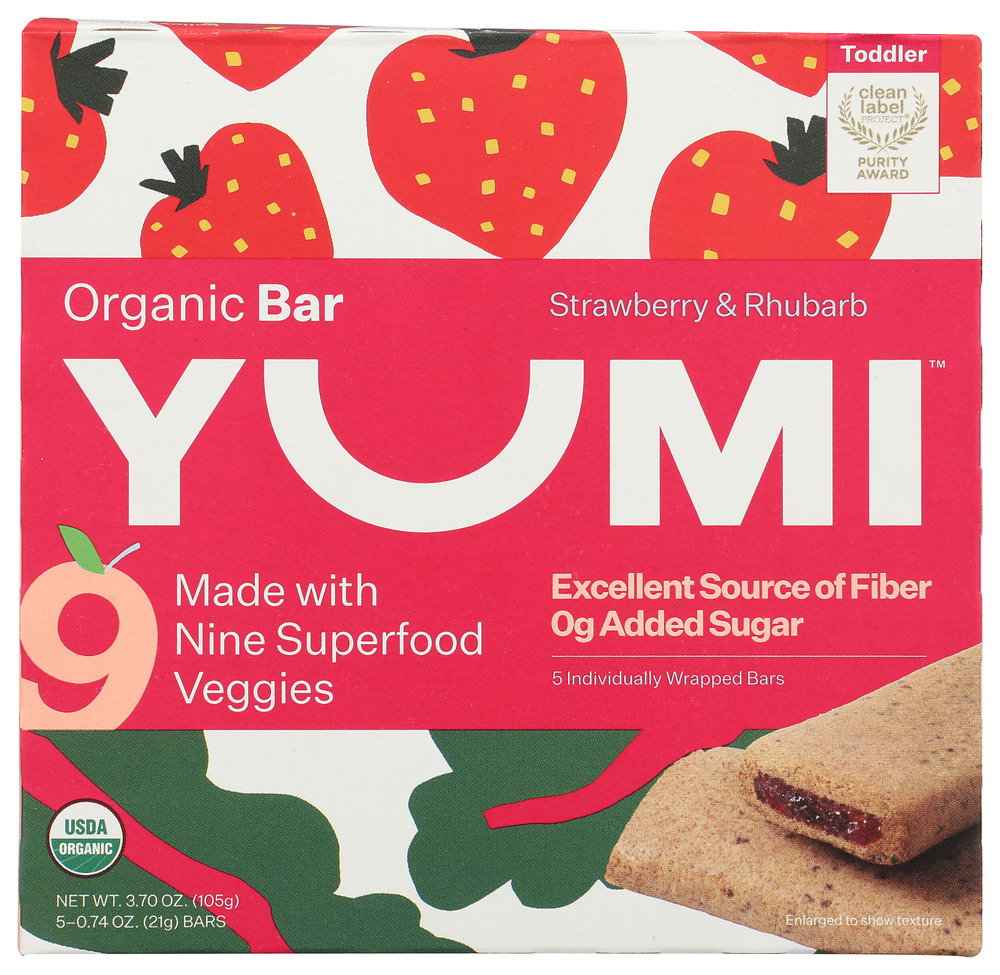 Picture of Yumi KHCH02312948 3.7 oz Strawberry & Rhubarb Organic Bar