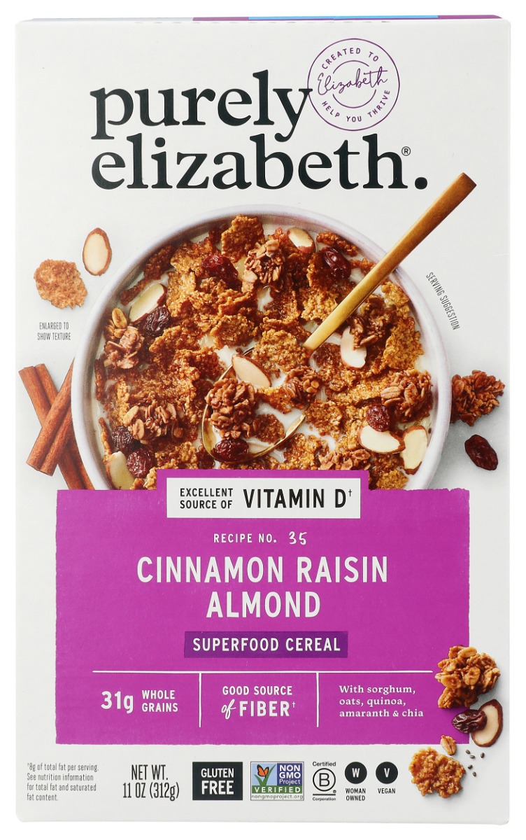 Picture of Purely Elizabeth KHCH02315284 Cinnamon Raisin Almond Superfood Cereal with Vitamin D - 11 oz