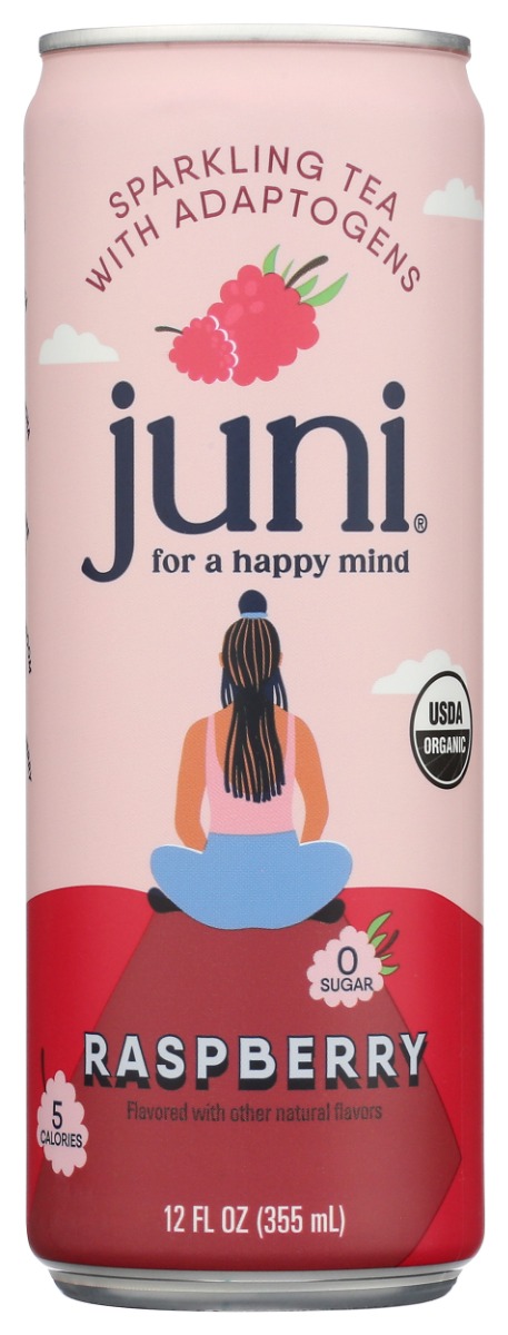 Picture of Juni KHLV02316087 Raspberry Sparkling Tea with Adaptogens - 12 fl oz