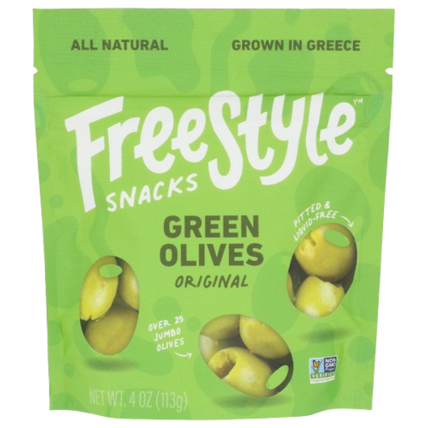 Picture of Freestyle Snacks KHLV02311518 4 oz Original Green Olives