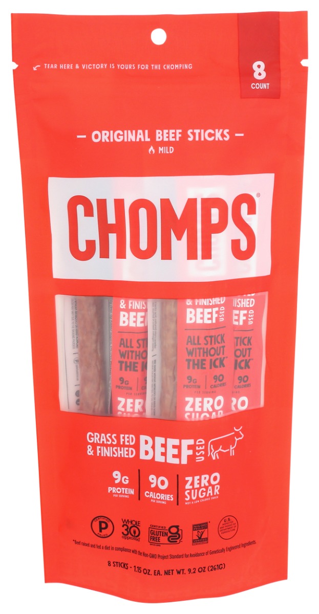 Picture of Chomps KHCH00389225 9.2 oz Beef Stick Peach Original - Pack of 8
