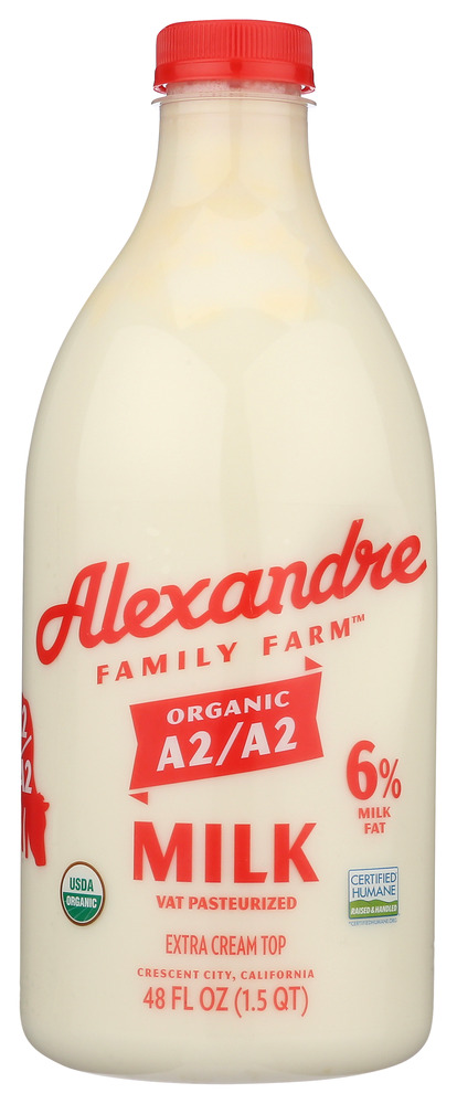 Picture of Alexandre Family Farm KHCH00387380 48 fl oz Organic A2A2 Cream Top Whole Milk