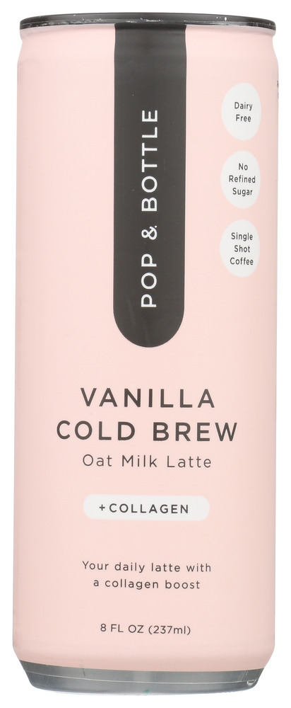 Picture of Pop & Bottle KHCH00357470 8 oz Vanilla Cold Brew Latte Oat Milk