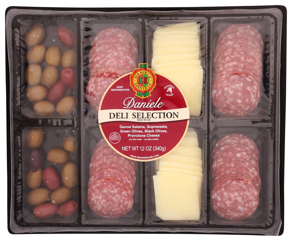 Picture of Daniele KHCH00388916 12 oz Del Duca&#44; Genoa&#44; Sopressata & Provolone Olives Tray