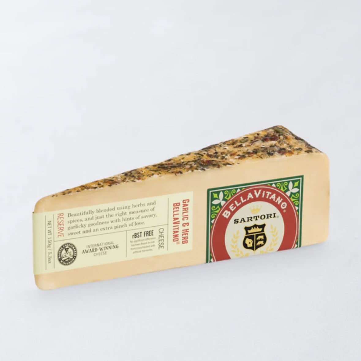 Picture of Sartori KHCH00389126 5.3 oz Bellavitano Garlic Herb Cheese Wedge