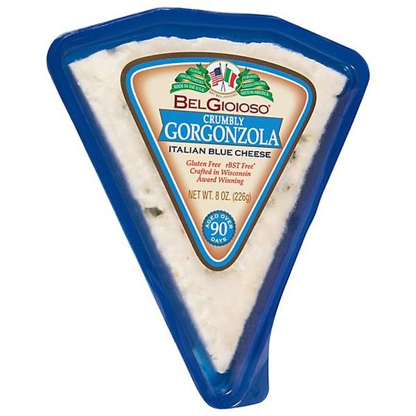 Picture of Belgioioso KHCH00297046 8 oz Crumbly Gorgonzola Cheese Wedge