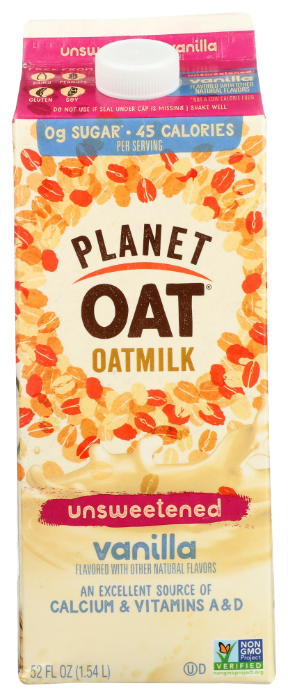 Picture of Planet Oat KHCH00378997 52 oz Unsweetened Vanilla Oatmilk