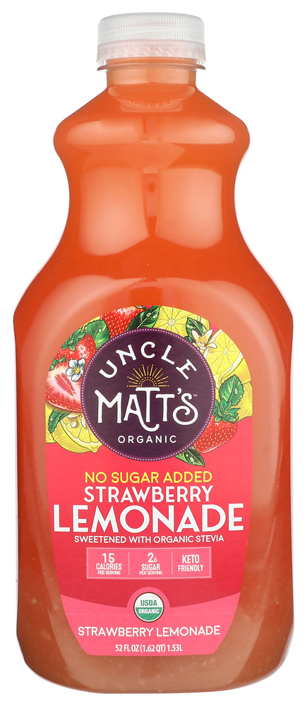 Picture of Uncle Matts Organic KHCH00367226 52 fl oz Lemonade Strawberry No Sugar Added Juice