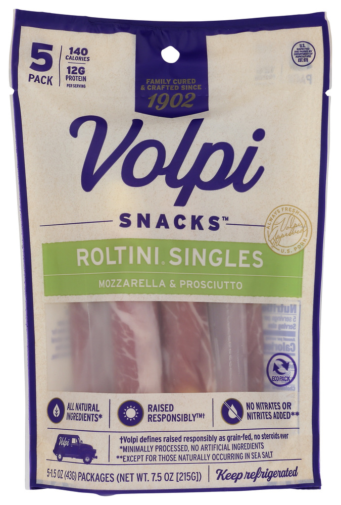 Picture of Volpi KHCH00385148 7.5 oz Roltini Single Mozzarella Prosciutto Meat