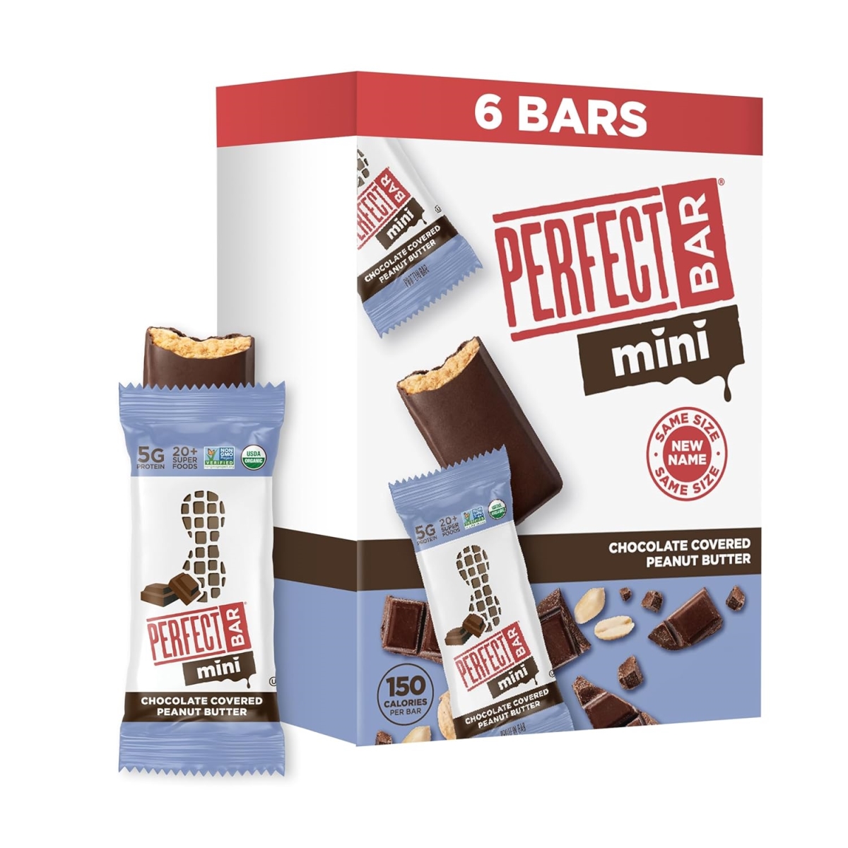Picture of Perfect Foods KHCH00397866 6.34 oz Chocolate Covered Peanut Butter Snack Bars&#44; Pack of 6