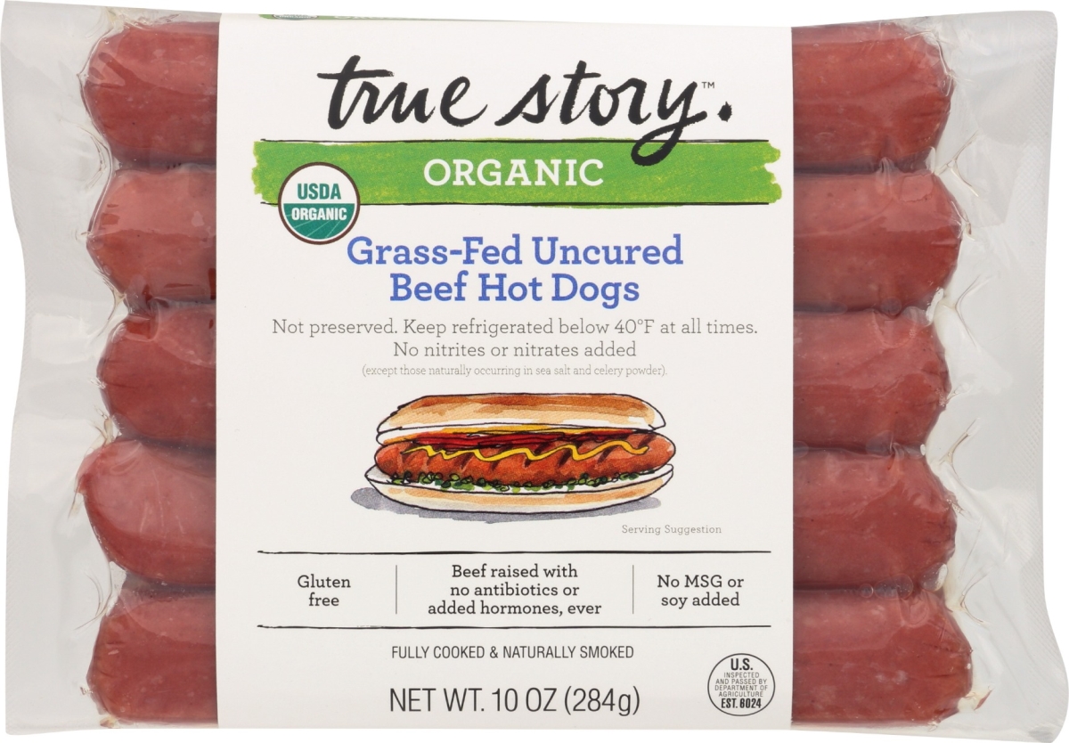 Picture of True Story KHCH00367492 10 oz Organic Grass Fed Uncured Beef Hot Dogs