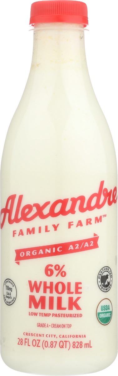 Picture of Alexandre Family Farm KHCH00387411 28 fl oz Organic A2A2 Cream Top Whole Milk