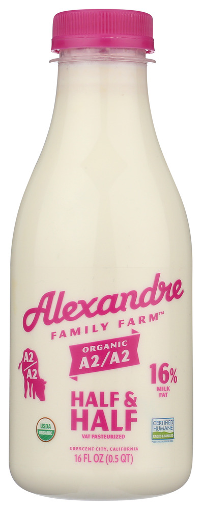 Picture of Alexandre Family Farm KHCH00387419 16 fl oz Organic A2A2 Barista Style Half & Half Milk
