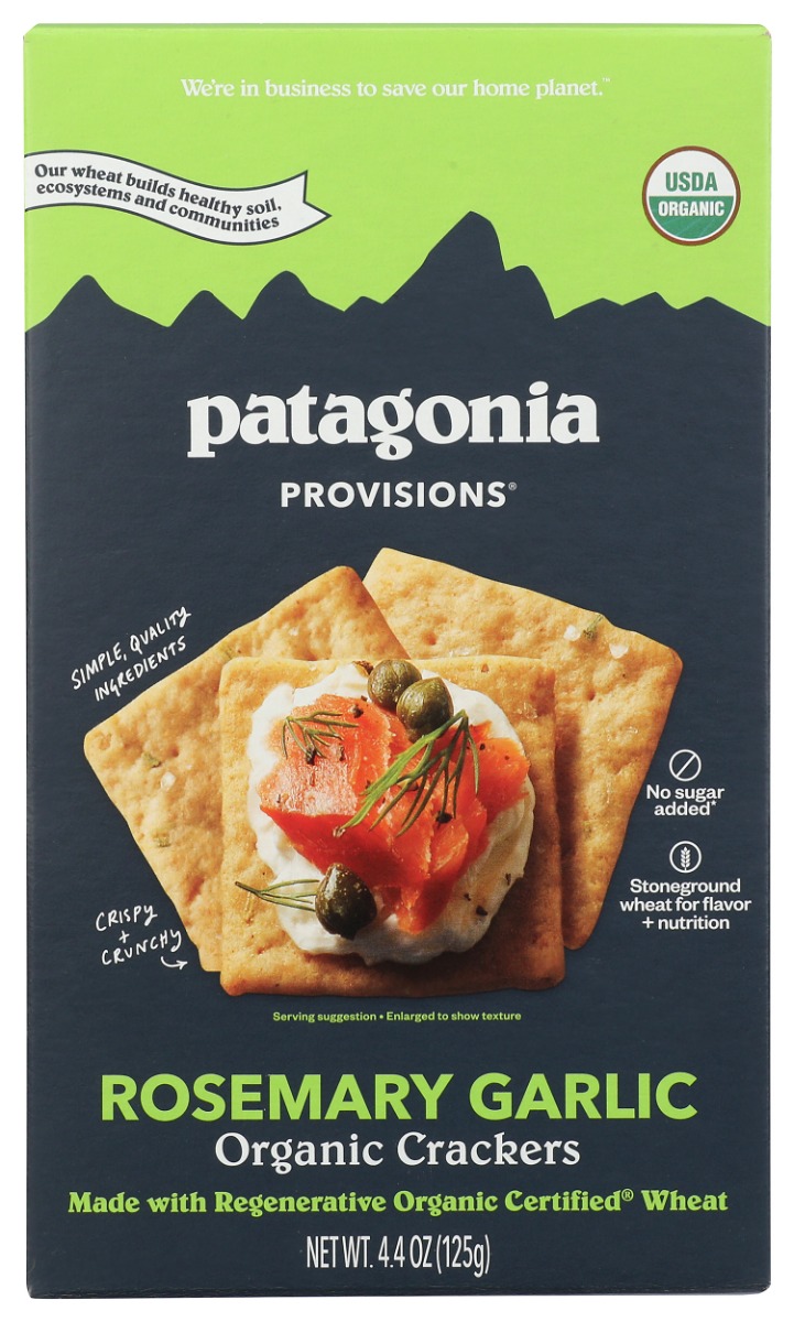 Picture of Patagonia Provisions KHCH02305859 4.4 oz Organic Rosemary Garlic Cracker