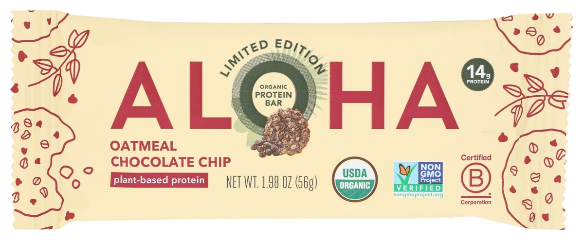 Picture of Aloha KHCH02408714 1.98 oz Oatmeal Chocolate Chip Protein Bar