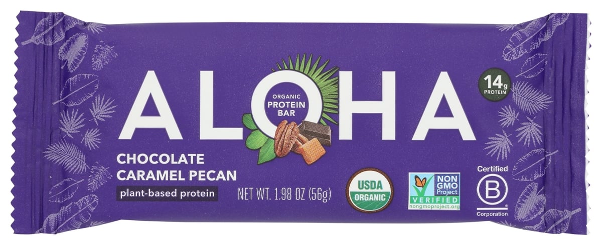 Picture of Aloha KHCH02311898 1.98 oz Chocolate Caramel Pecan Protein Bar