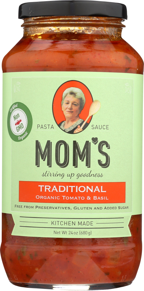 Picture of Moms KHFM00136490 24 oz Spaghetti Sauce Traditional Tomato & Basil