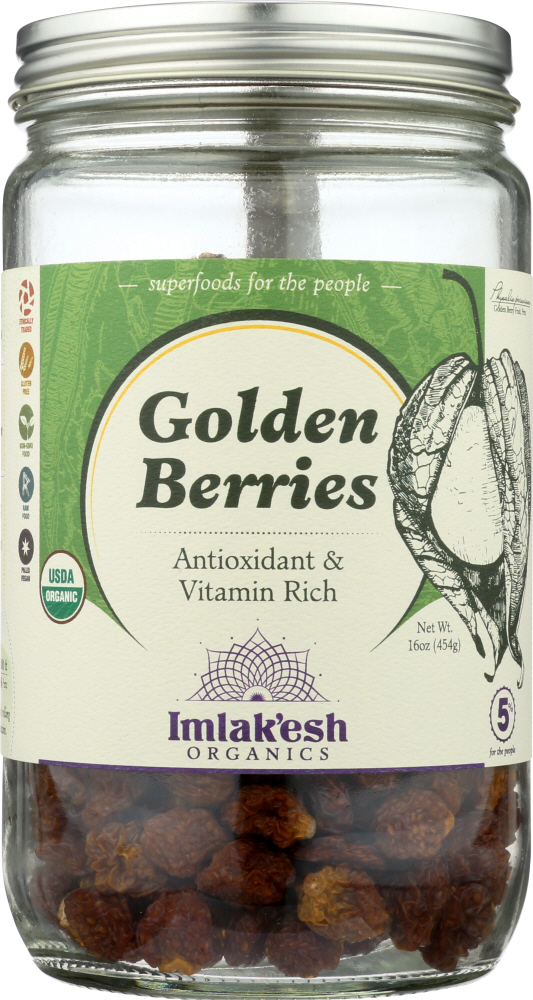 Picture of Imlakesh Organics KHFM00320282 16 oz Organic Raw Golden Berries