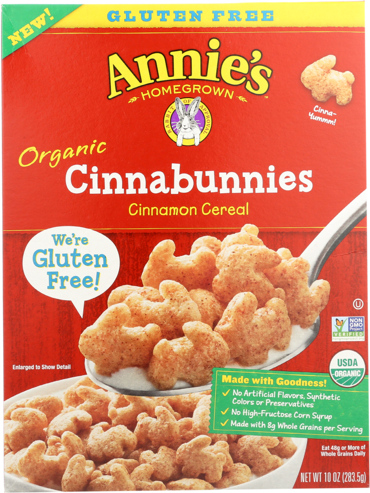 Picture of Annies Homegrown KHFM00314693 10 oz Organic Cinnabunnies Cereal
