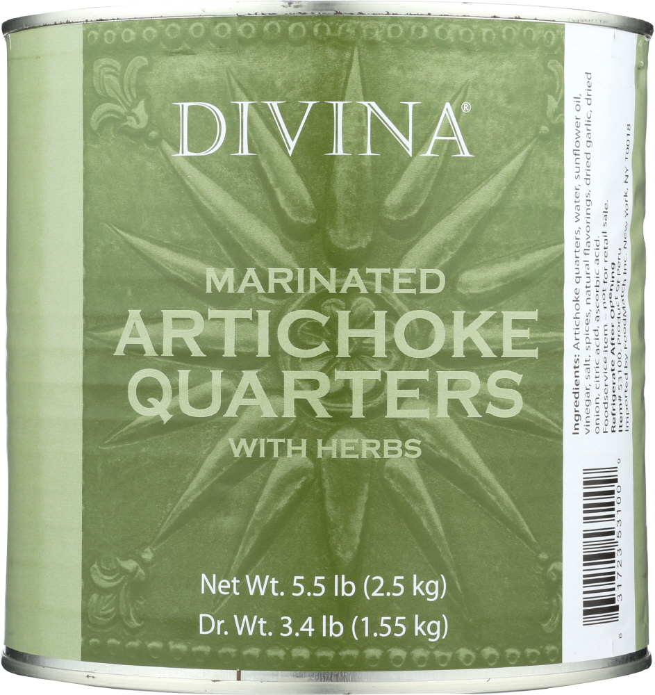Picture of Divina KHFM00303587 Marinated Artichoke Quarters with Herbs&#44; 5.5 lbs