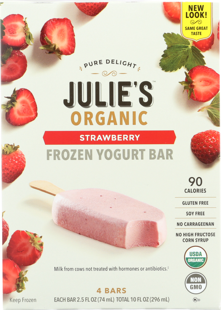 Picture of Julies Organic KHFM00632687 10 oz Strawberry Yogurt 4 Bars