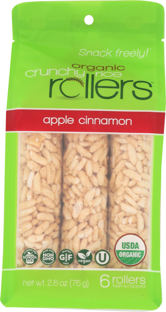 Picture of Chef Bobo Brand KHFM00318934 2.6 oz Organic Crunchy Rice Rollers Apple Cinnamon