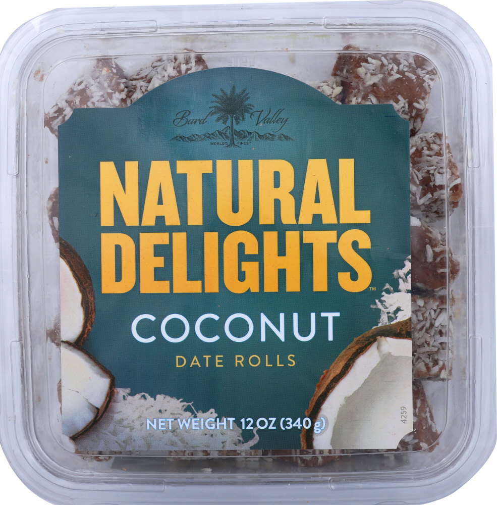Picture of Bard Valley KHFM00272100 Natural Delights Coconut Date Rolls - 12 oz