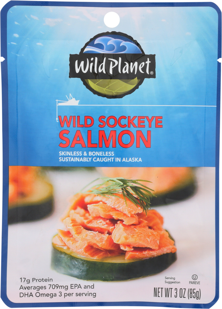 Picture of Wild Planet KHFM00333439 3 oz Wild Sockeye Salmon Single Serve Pouch