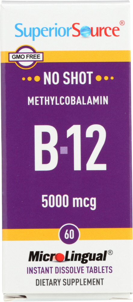 Picture of Superior Source KHFM00336321 5000 mcg No Shot Methylcobalamin B-12 Tablet - 60 Tablets