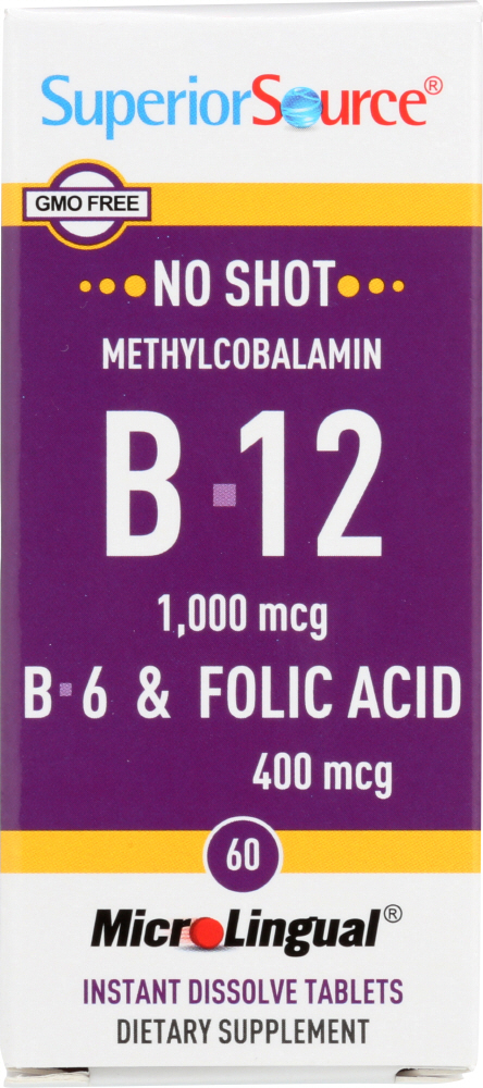 Picture of Superior Source KHFM00336457 Methlycobalamin B12 B6 Folic Acid Tablet - 60 Tablets