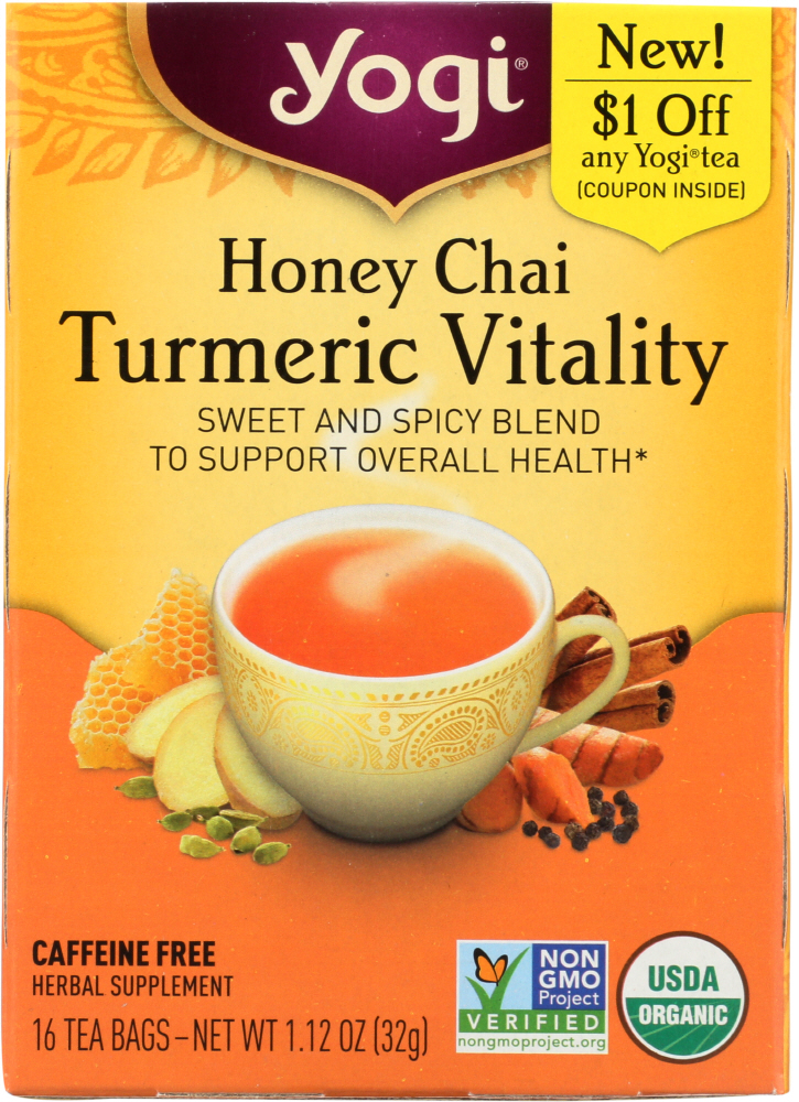 Picture of Yogi KHFM00318160 16 bg Honey Chai Turmeric Vitality Tea