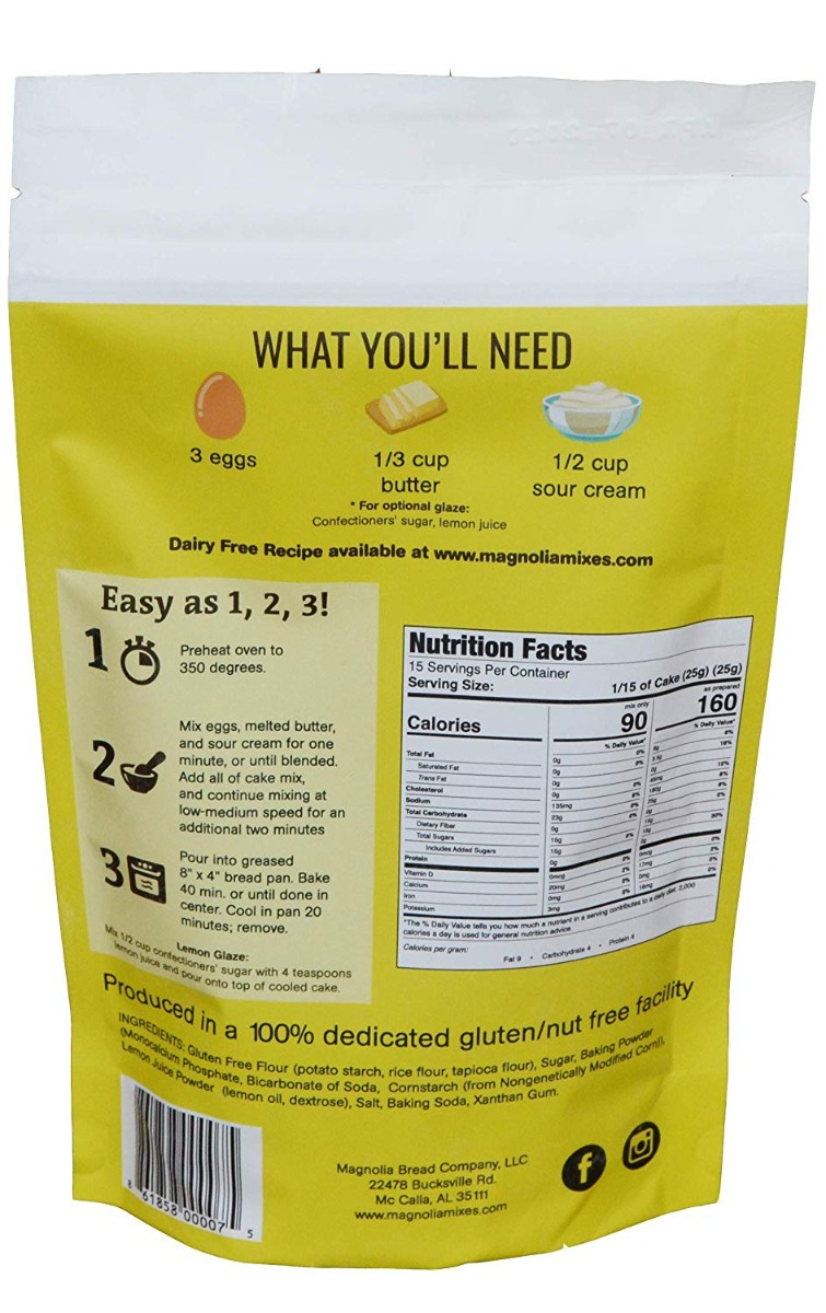 Picture of Magnolia Mixes KHFM00303440 16 oz Lemon Pound Cake Mix