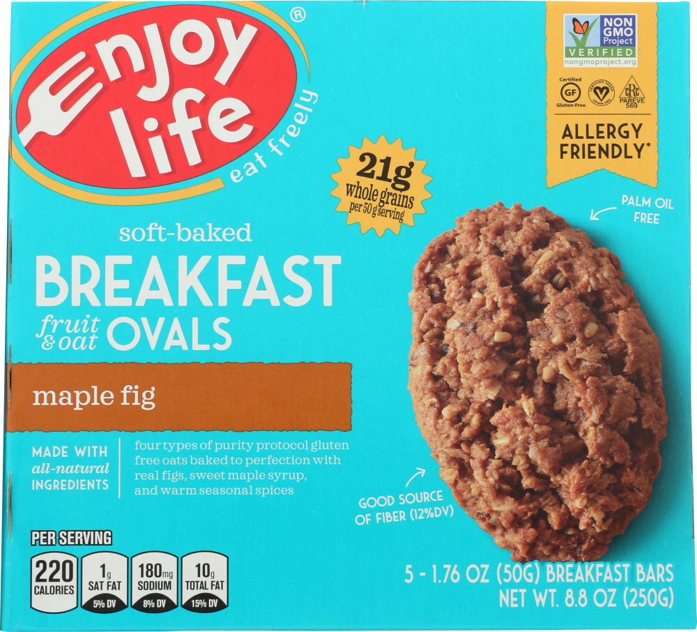 Picture of Enjoy Life Foods KHFM00333074 8.8 oz Oval Maple Fig Breakfast Bar