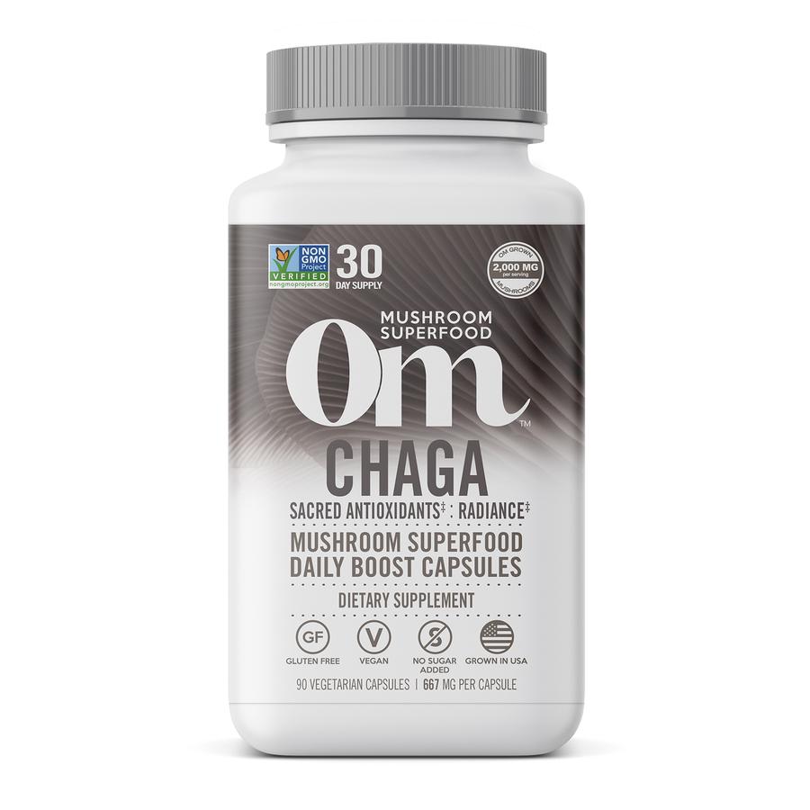 Picture of OM Organic Mushroom Nutrition KHFM00332920 Om Chaga Mushroom Superfood Capsule - 90 Capsule