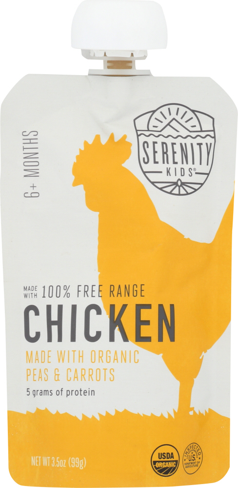 Picture of Serenity Kids KHFM00336429 3.5 oz Chicken with Organic Peas & Carrots Baby Food