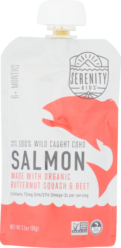 Picture of Serenity Kids KHFM00336430 3.5 oz Salmon with Organic Butternut Squash & Beet Baby Food